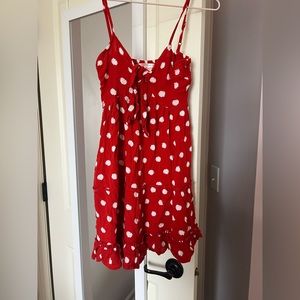Band of Gypsies Red Polka Dot Mini Dress